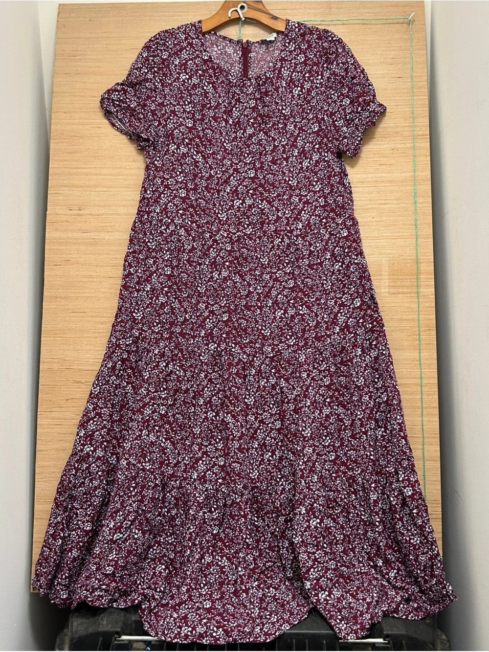 J. Crew Maroon Floral Midi Dress